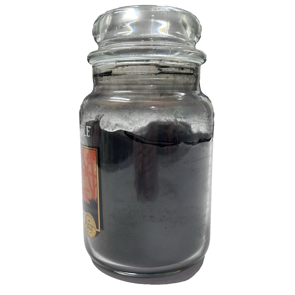 Yankee Candle Happy Halloween *Rare* Licorice Pre-Lit 22 oz Jar Black Used - Picture 2 of 8